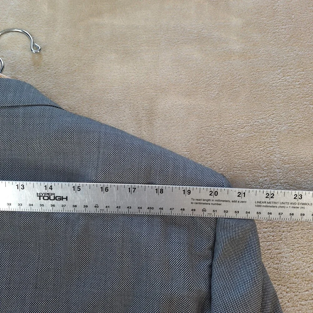 Baroni Suit Mens 48 42x27 Gray Wool Super 150s Double Vent 2 Btn 2 Piece Formal